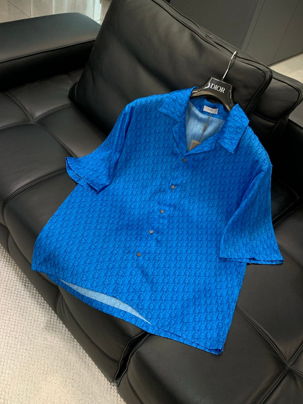 Dior Short-sleeved Shirt Blue in Tencel 183930
