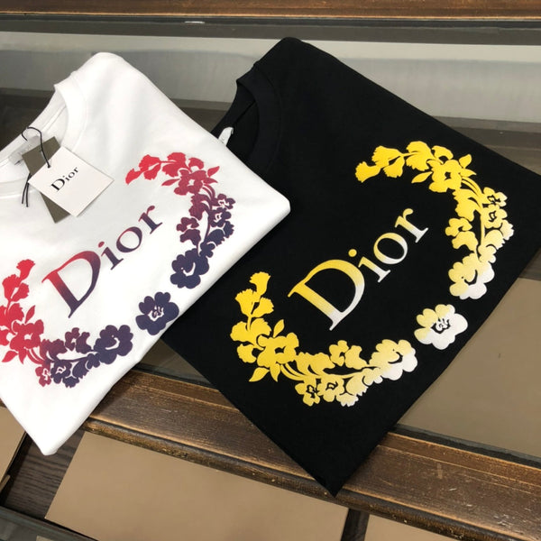 Dior Crew Neck Short Sleeve T-Shirt White in Cotton 181969