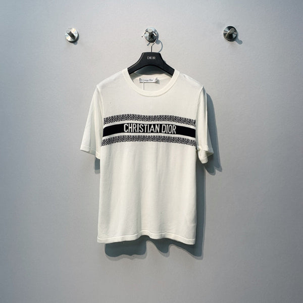 Dior 26 Letter Print T-shirt White in Tencel Wool 363089