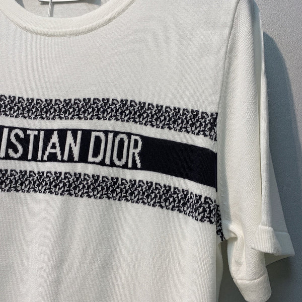 Dior 26 Letter Print T-shirt White in Tencel Wool 363089