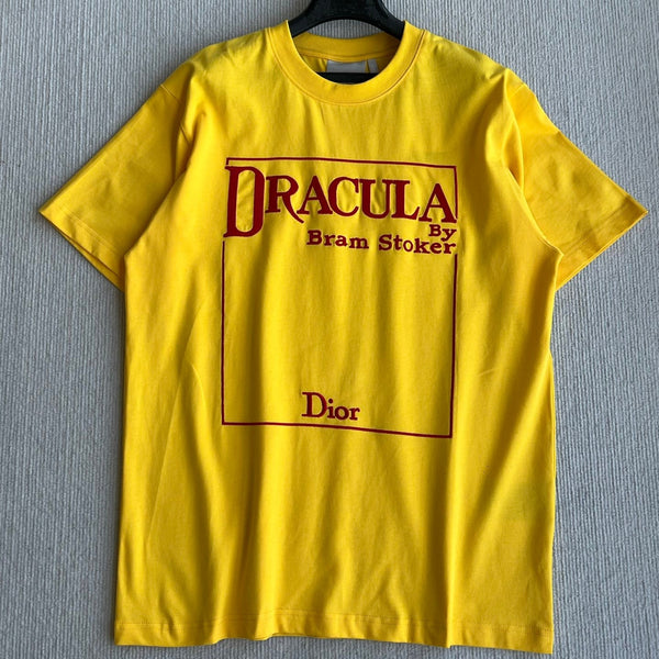 Dior 26 Bonjour Tristesse Series T-shirt Yellow in Cotton 360129