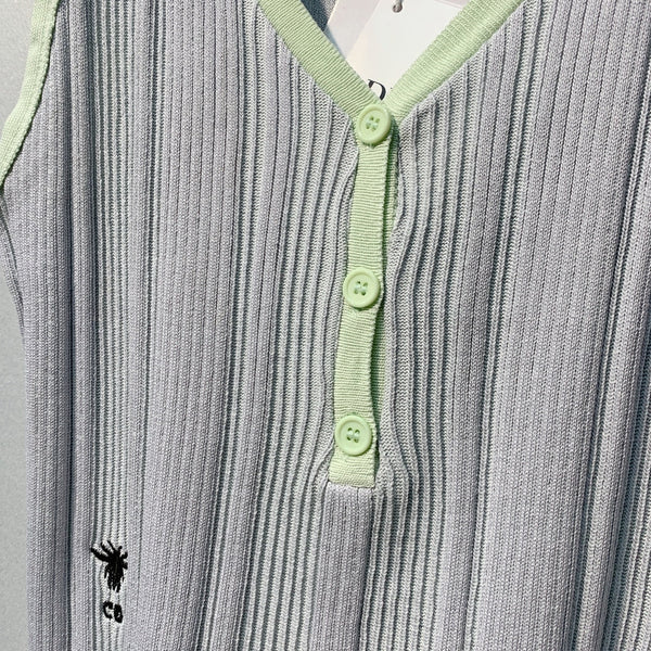 Dior 26 Striped Vest Gray Green in Knit Fabric 355878