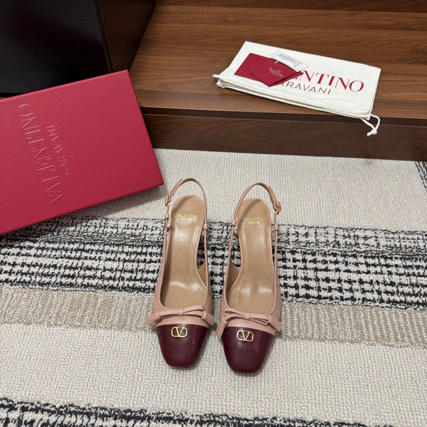 Valentino Garavani Slingback 60 Burgundy Pink in Sheepskin 685894