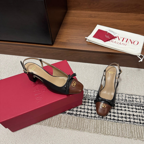 Valentino Garavani Slingback 60 Dark Brown Black in Sheepskin 685893