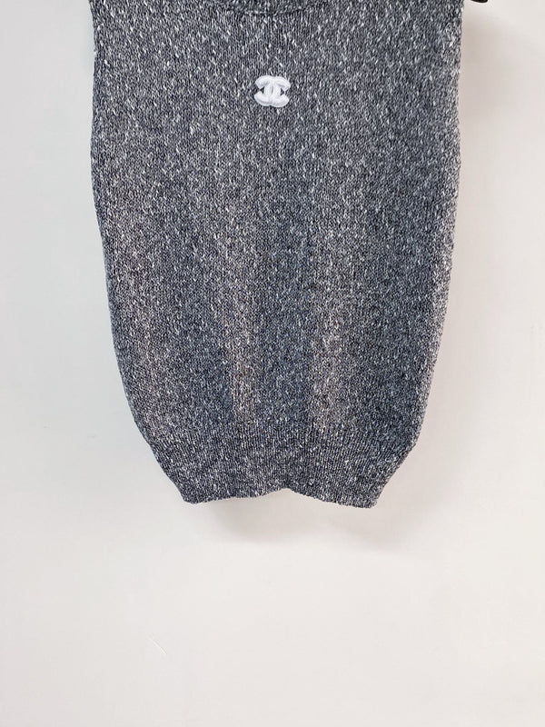 Chanel Vest Gray in Cotton Nitrile 208002