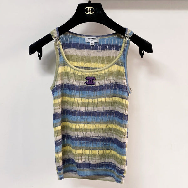 CC Two-Tone Vest Blue Colorful in Wool 207973