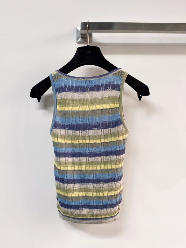CC Two-Tone Vest Blue Colorful in Wool 207973
