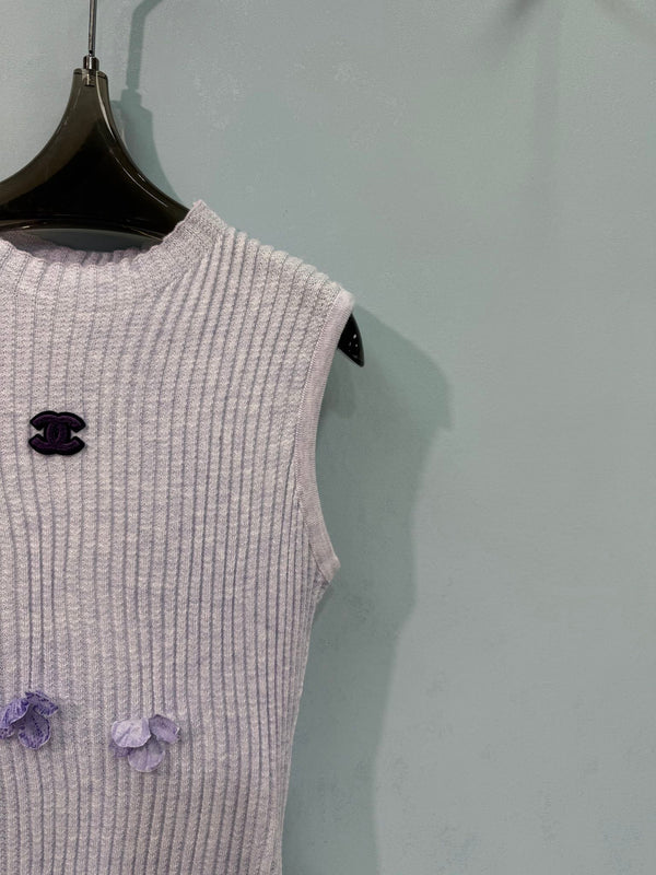 Chanel Knit Vest Purple in Wool 212281