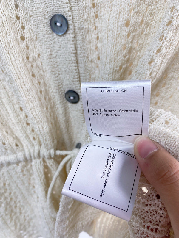 Chanel Short-Sleeve T-Shirt Ivory in Cotton Nitrile 204086