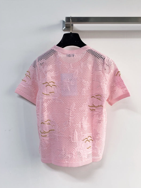 Chanel Short-Sleeve T-Shirt Pink in Cotton 204038