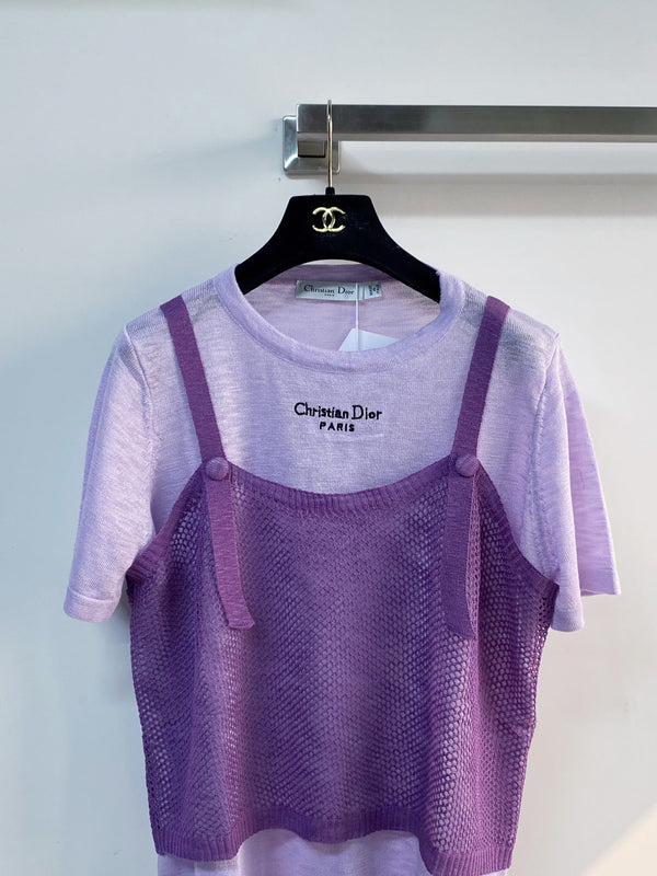 Dior Short-Sleeve T-Shirt  Purple in Acrylic 203995