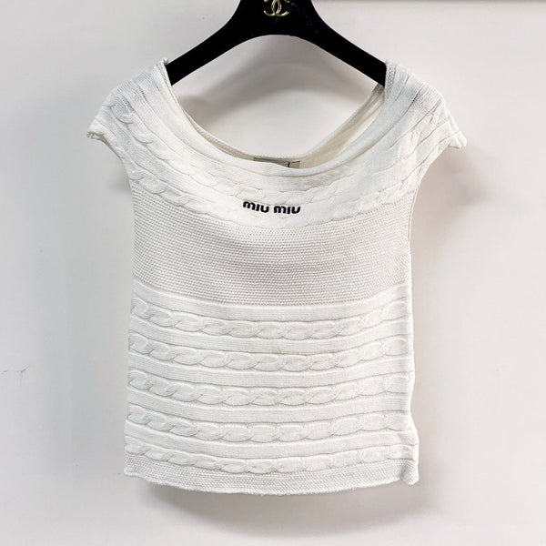 Miumiu Short-Sleeve T-Shirt White in Cotton Nitrile 208017
