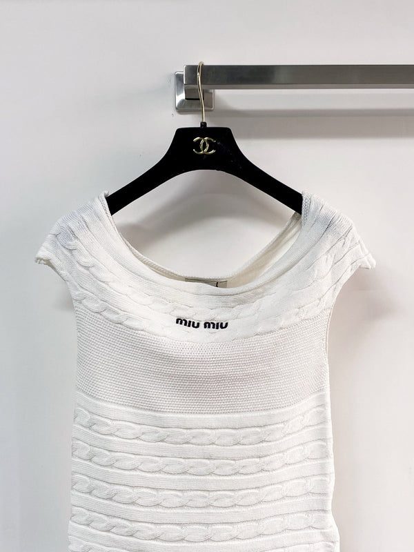 Miumiu Short-Sleeve T-Shirt White in Cotton Nitrile 208017