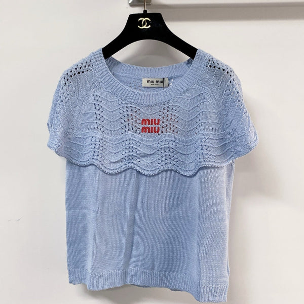 Miumiu Vest Blue in Wool 207967