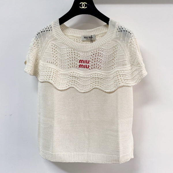 Miumiu Vest Cream in Wool 207968