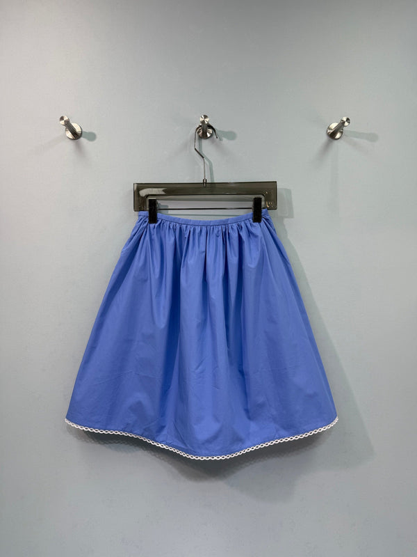 Miumiu Midi Skirt Blue in Cotton 207811