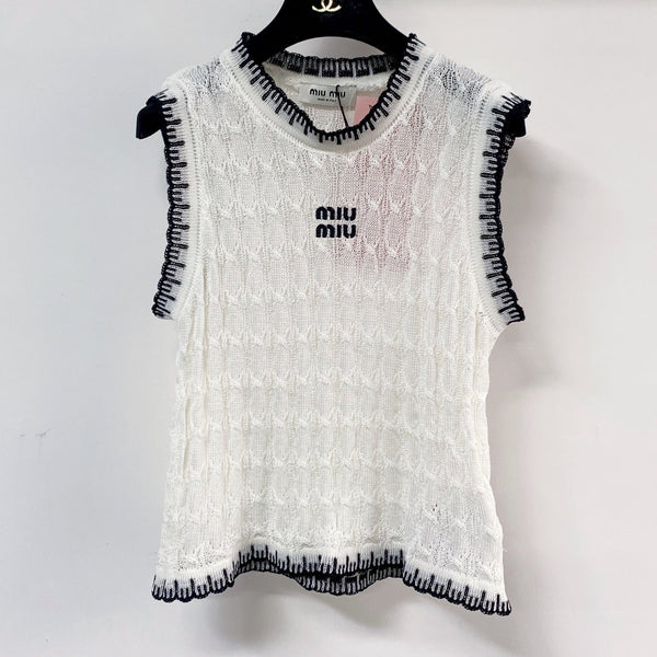 Miumiu Vest White in Wool 204096