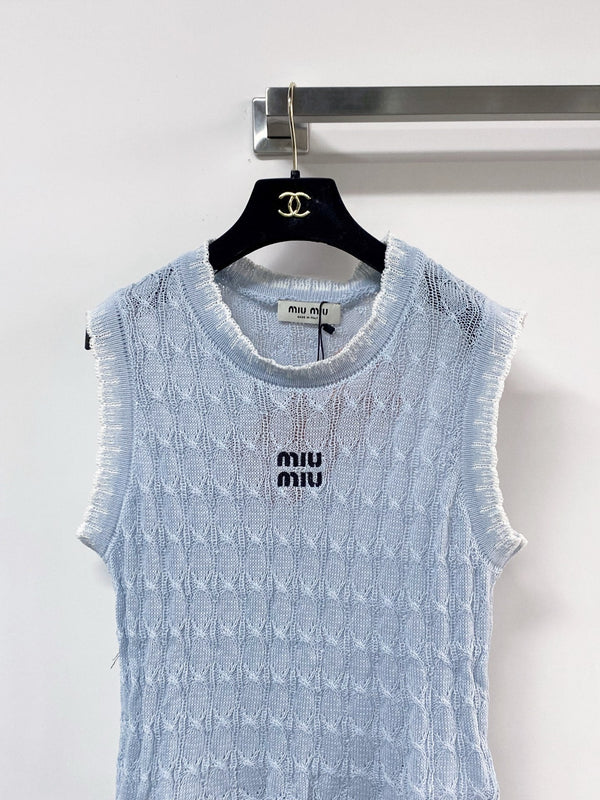 Miumiu Vest Blue in Wool 204097
