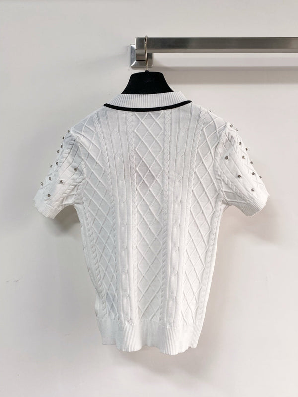 Miu Miu Short-Sleeve T-Shirt White in Acrylic 204091
