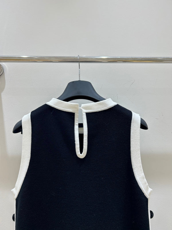 Dior Black and White Color-blocked Vest Dress in Viscose 214021