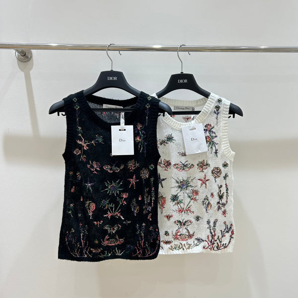 Dior Vest Elegant Floral in Wool Mohair