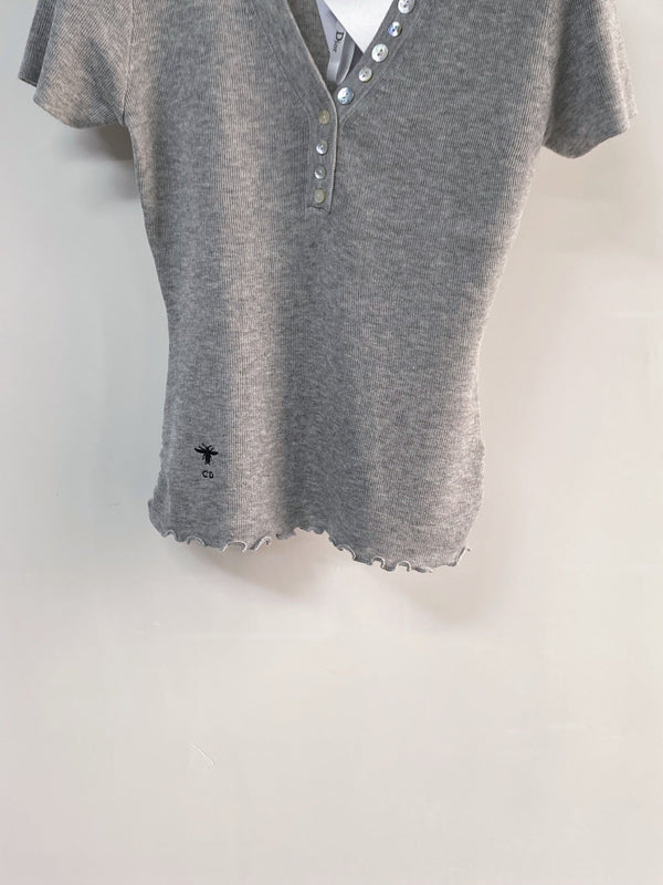 Dior Short-Sleeve T-Shirt Light Gray in Cotton 207960