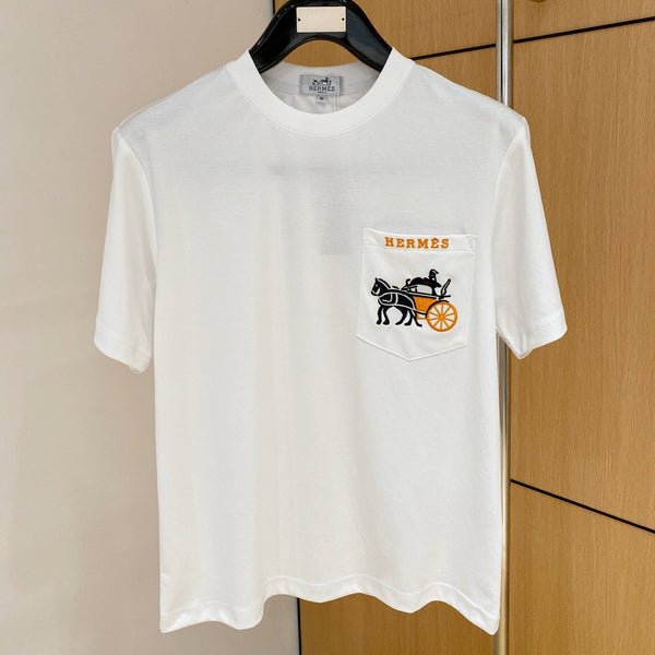 HM Short-Sleeve T-Shirt White in Cotton 215476