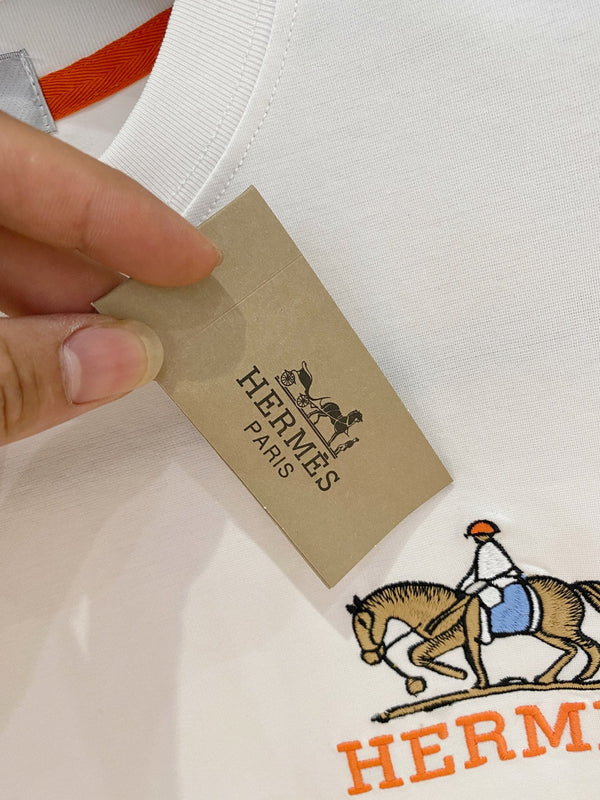 HM Short-Sleeve T-Shirt White in Cotton 215450