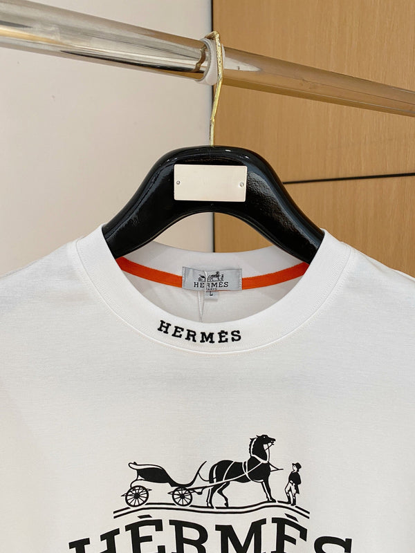 HM Short-Sleeve T-Shirt White in Cotton 215436