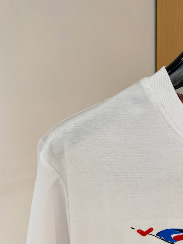 HM Short-Sleeve T-Shirt White in Cotton 215436