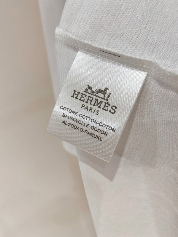 HM Short-Sleeve T-Shirt White in Cotton 215436