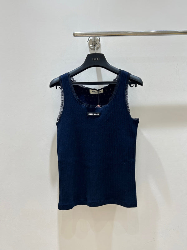Miu Miu Short-sleeved Top in Cotton 221237