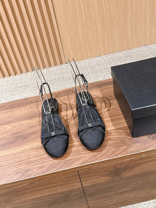 CC 26SS Slingback with Bow Black in Mesh 692553