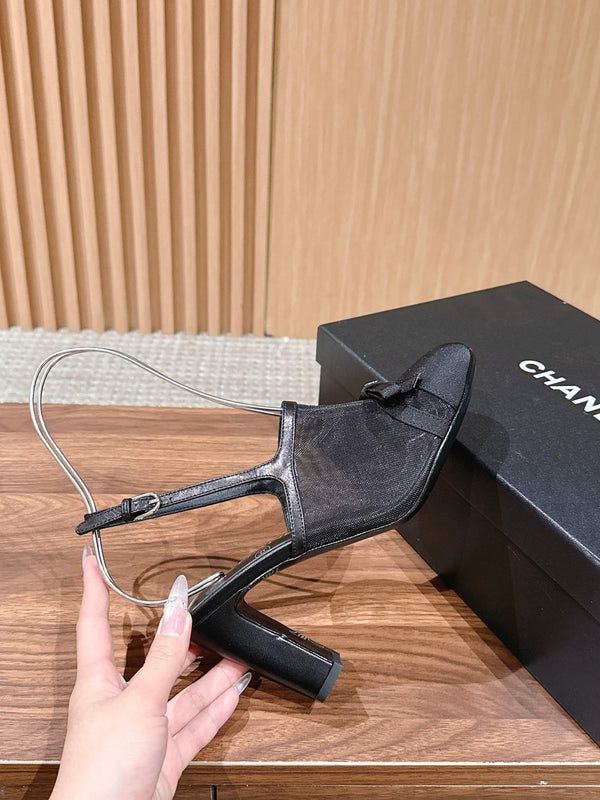 CC 26SS Slingback 80 with Bow Black in Mesh 692548