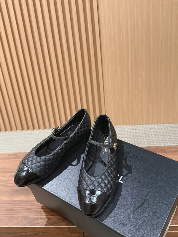 CC 26SS Quilted Mary Jane Black in Calfskin 692543