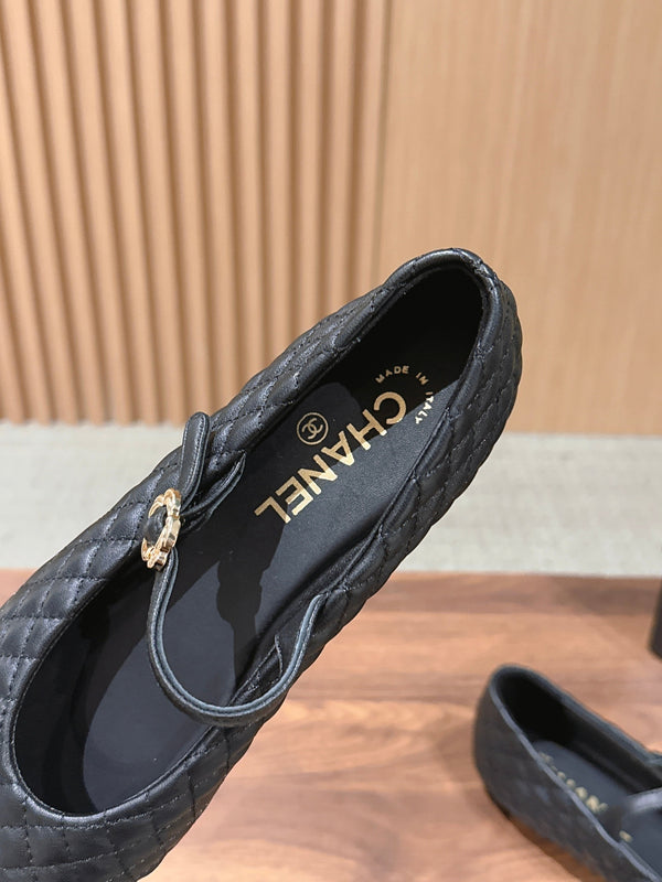 CC 26SS Quilted Mary Jane Black in Calfskin 692543