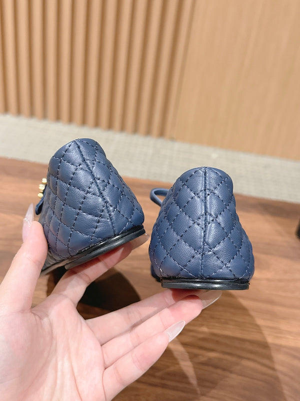 CC 26SS Quilted Mary Jane Blue Black in Calfskin 692540