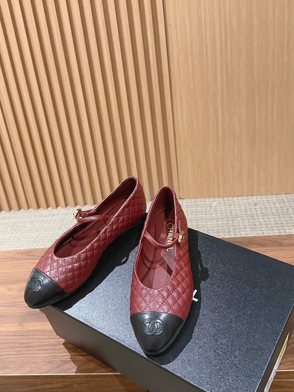 CC 26SS Quilted Mary Jane Burgundy in Calfskin 692538