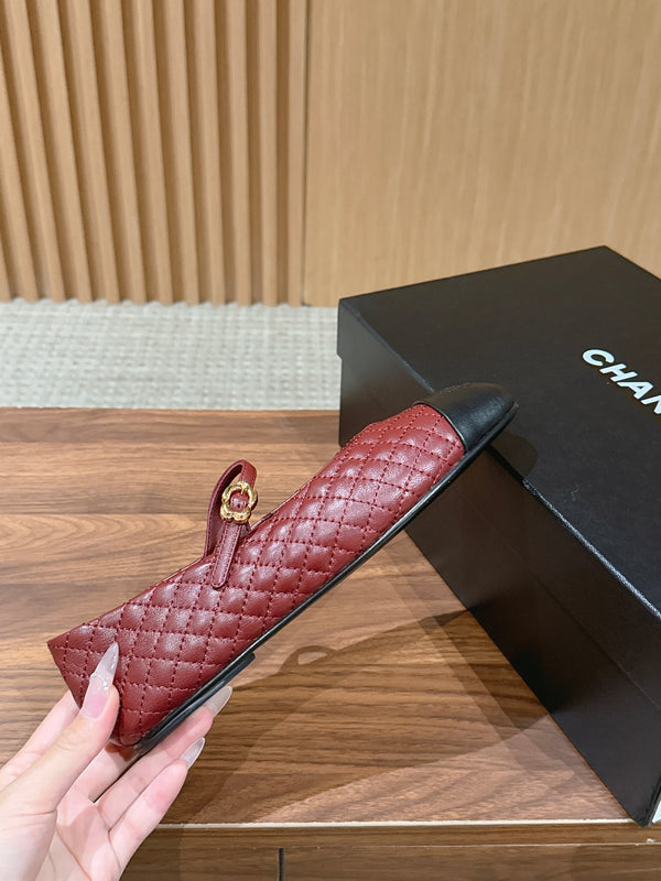 CC 26SS Quilted Mary Jane Burgundy in Calfskin 692538