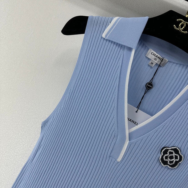 Chanel Vest Blue in Polyester 365299