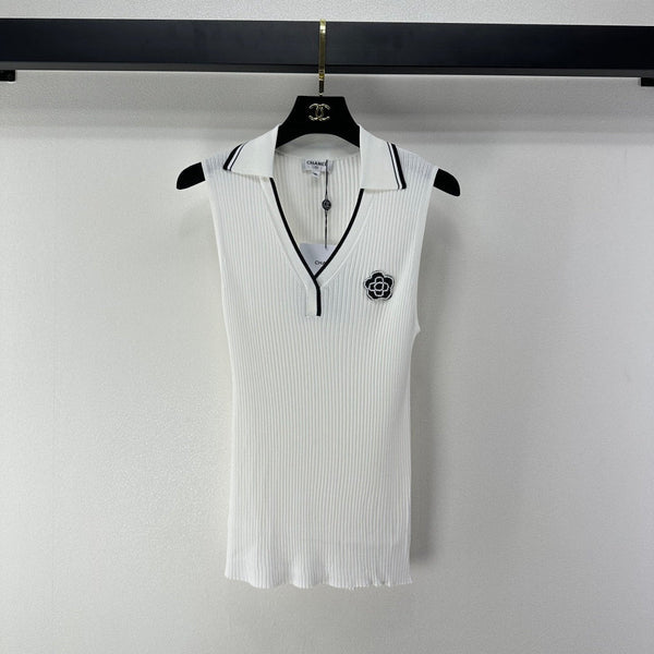Chanel Vest White in Polyester 365297