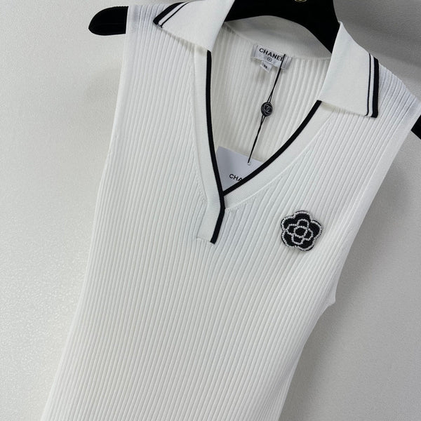 Chanel Vest White in Polyester 365297