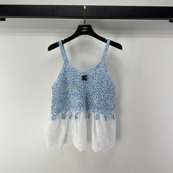 Chanel Lace Camisole Blue in Wool 361032