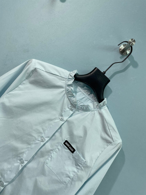 Miu Miu Shirt Blue in Cotton 218519