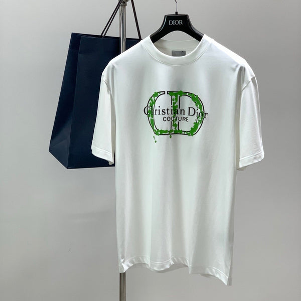 Dior Crew Neck Short-sleeved T-shirt White in Cotton 232885