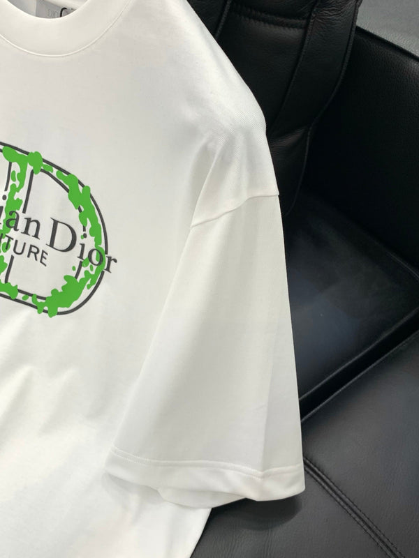 Dior Crew Neck Short-sleeved T-shirt White in Cotton 232885
