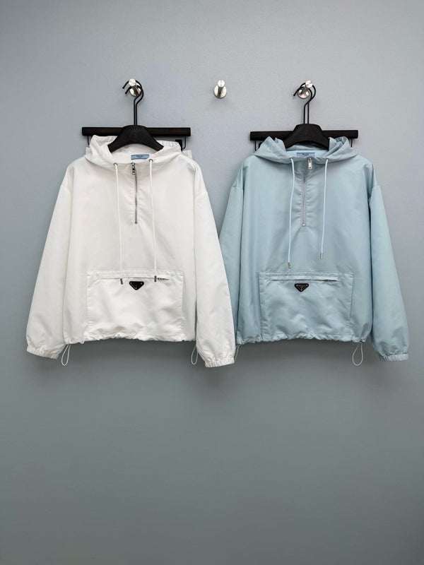 Prada Half-zip Pullover Top and Shorts White in Polyester 234857