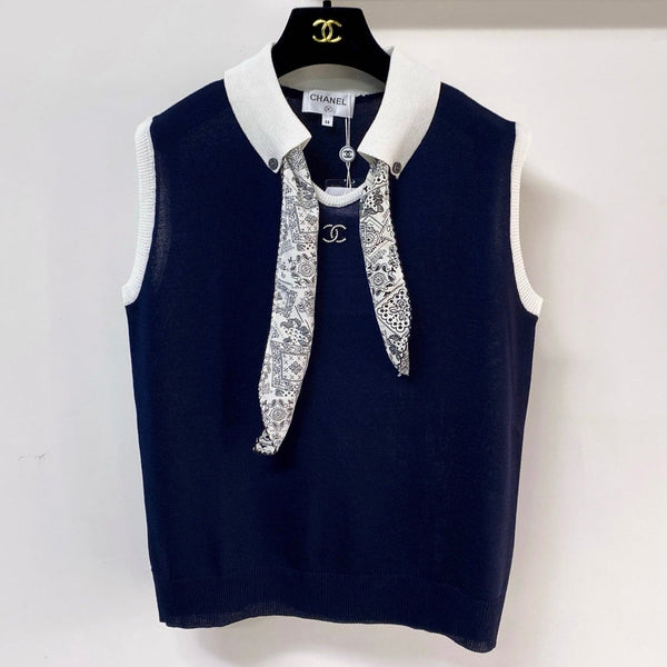 Chanel Vest Navy Blue in Wool 248311