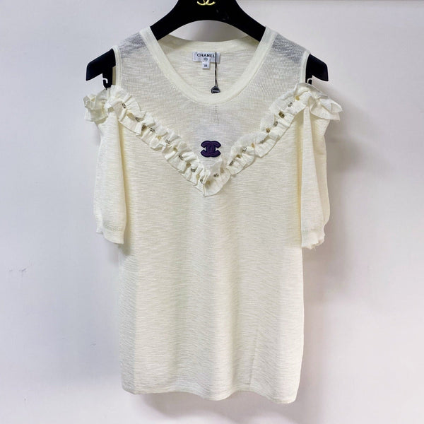 Chanel 26 Short-Sleeve T-Shirt Cream in Acrylic 252223