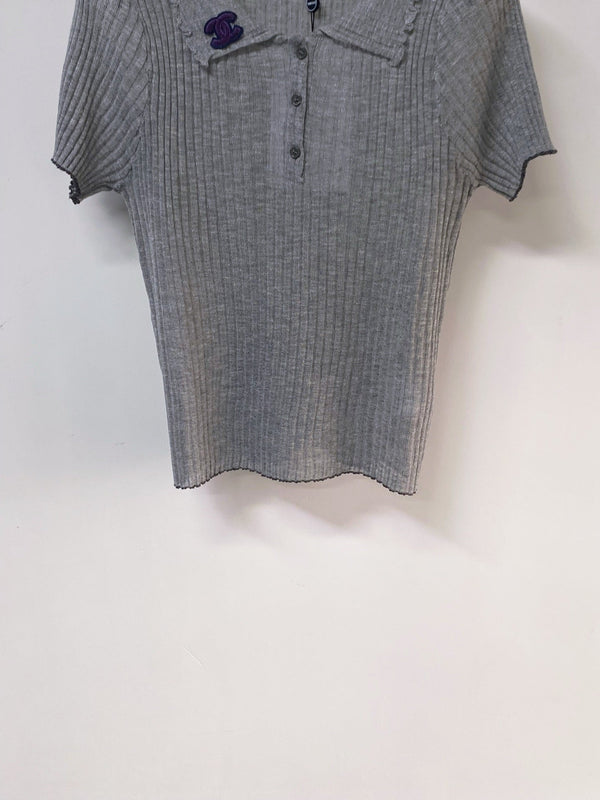 Chanel Short-Sleeve T-Shirt Gray in Acrylic 252221
